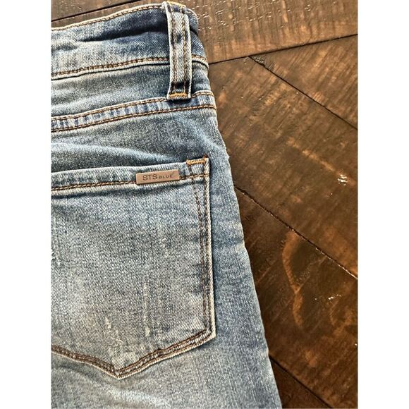 STS Harper Blue Distressed High Rise Skinny Jeans Size 24 - Picture 4 of 5